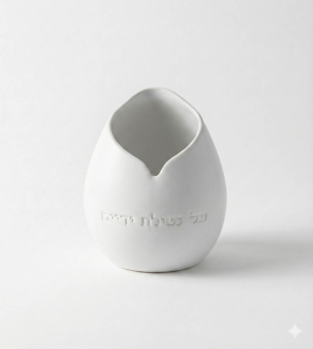 נטלה בעבודת יד דגם Atara Stone - צבע לבן